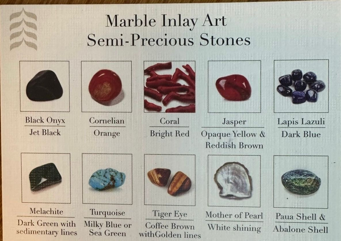 Handmade Marble Inlay Elephant with semi-precious stones