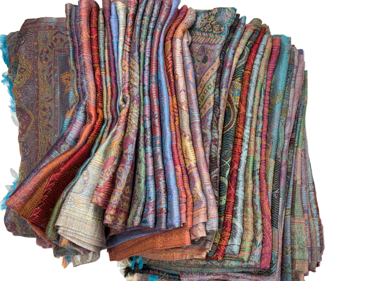 Handmade Silk/wool scarf-Light weight, soft, breathable, beautiful colors, two tone/reversible scarf.