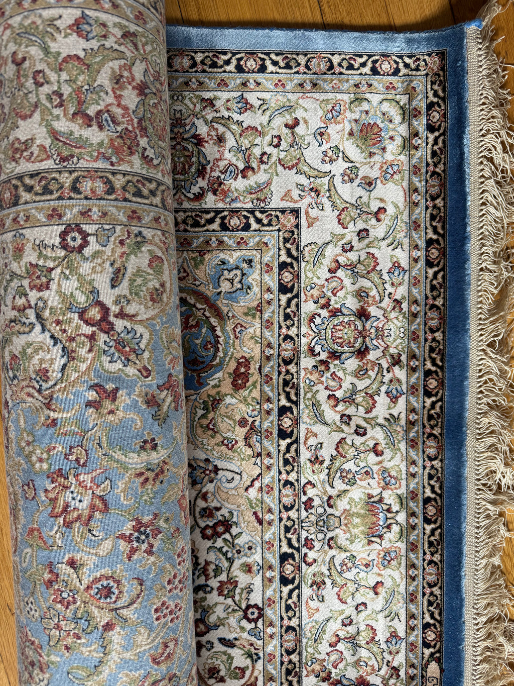 Cashmere Silk on silk, hand knotted rug