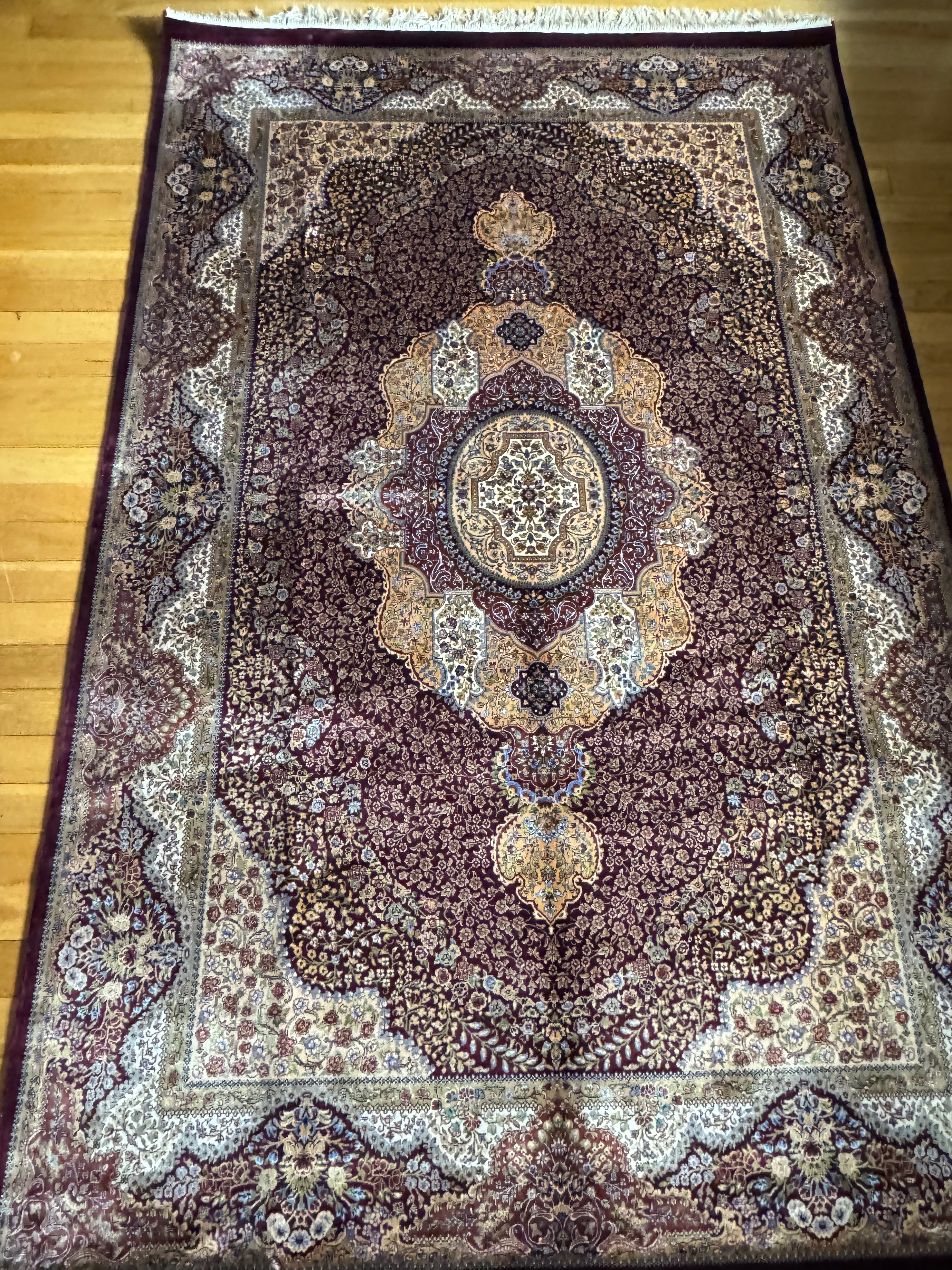 100% Cashmere Silk, Hand Knotted rug
