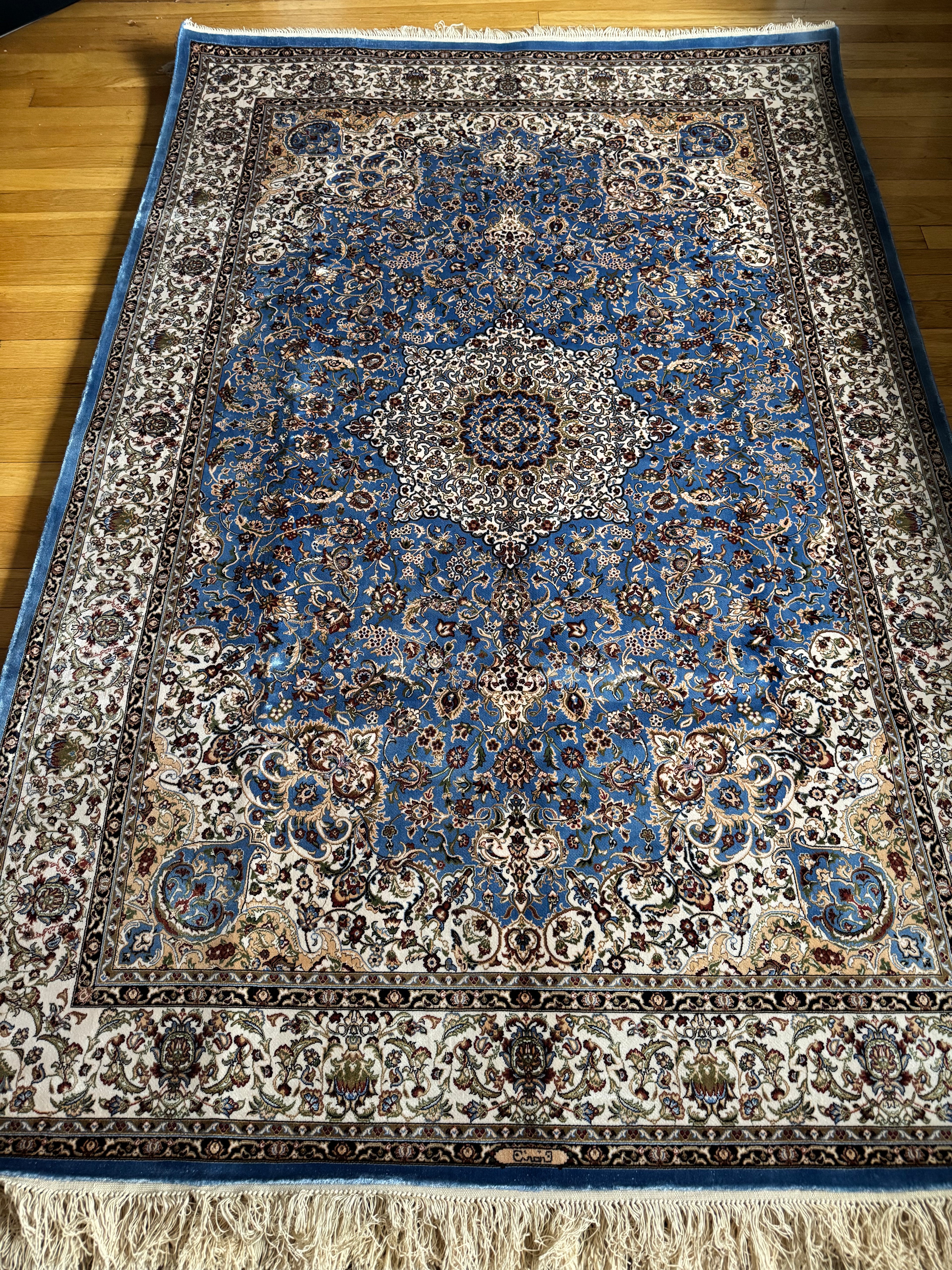 Cashmere Silk on silk, hand knotted rug