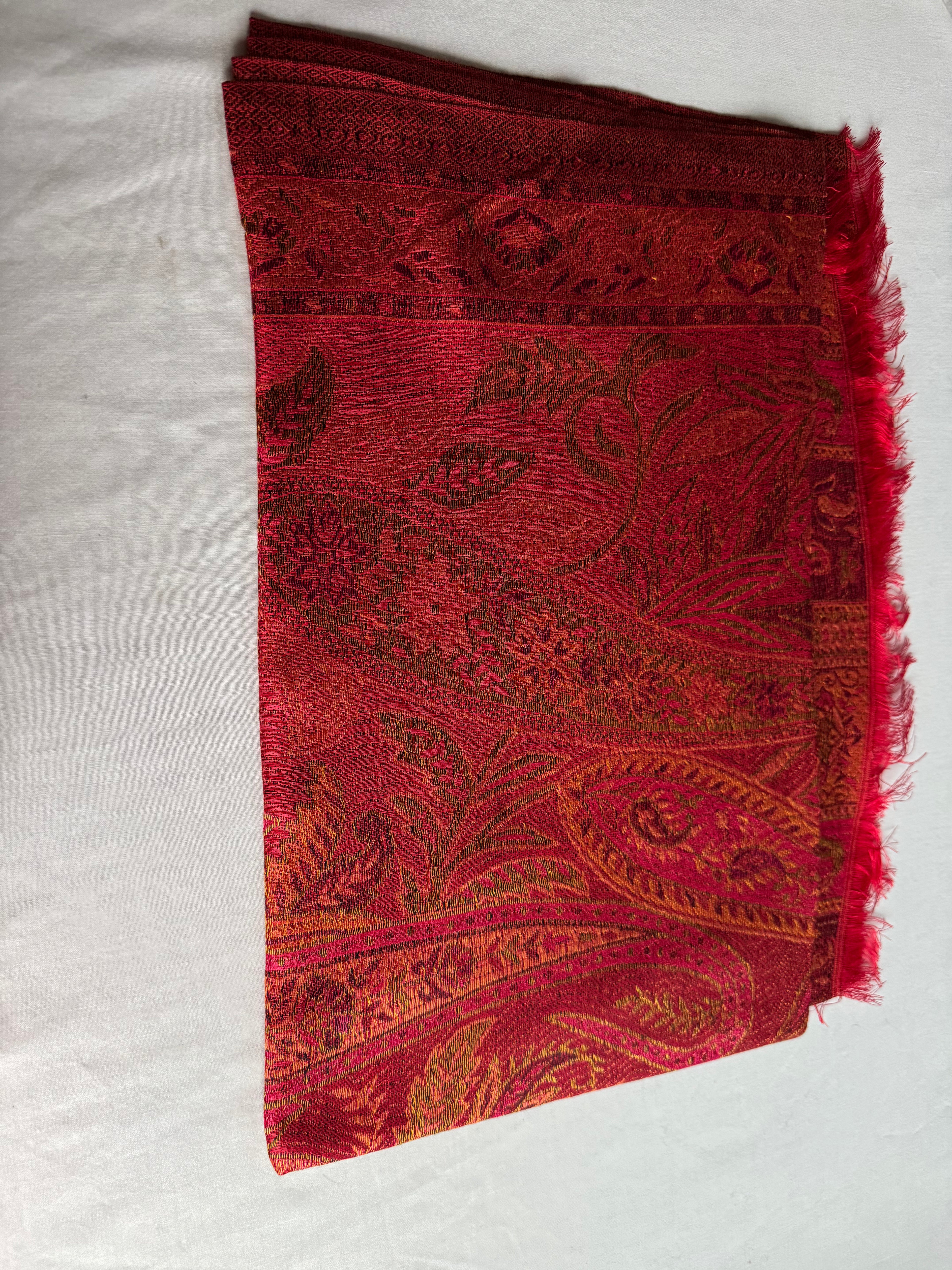 Handmade Silk/wool scarf-Light weight, soft, breathable, beautiful colors, two tone/reversible scarf.