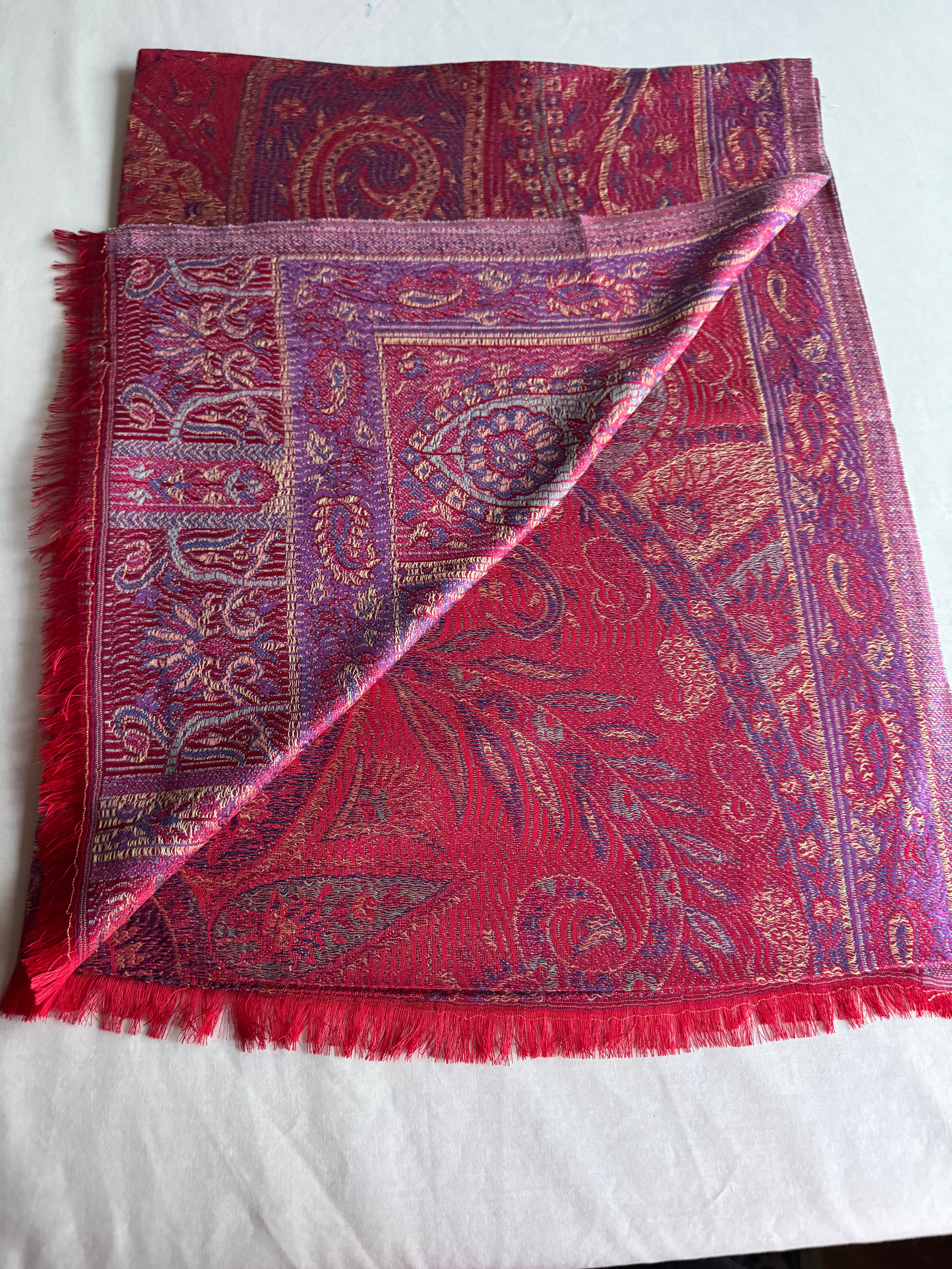 Handmade Silk/wool scarf-Light weight, soft, breathable, beautiful colors, two tone/reversible scarf.