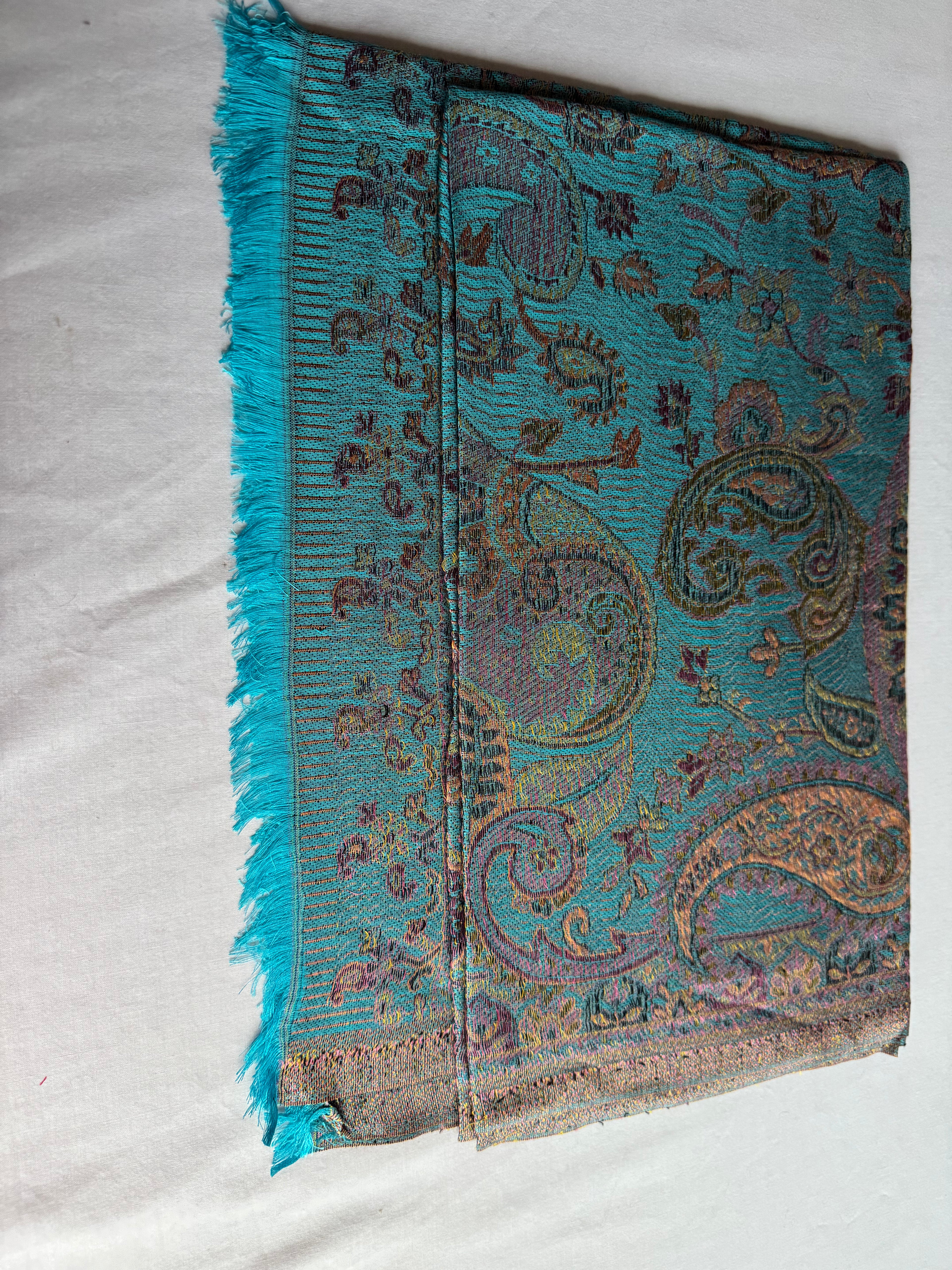 Handmade Silk/wool scarf-Light weight, soft, breathable, beautiful colors, two tone/reversible scarf.