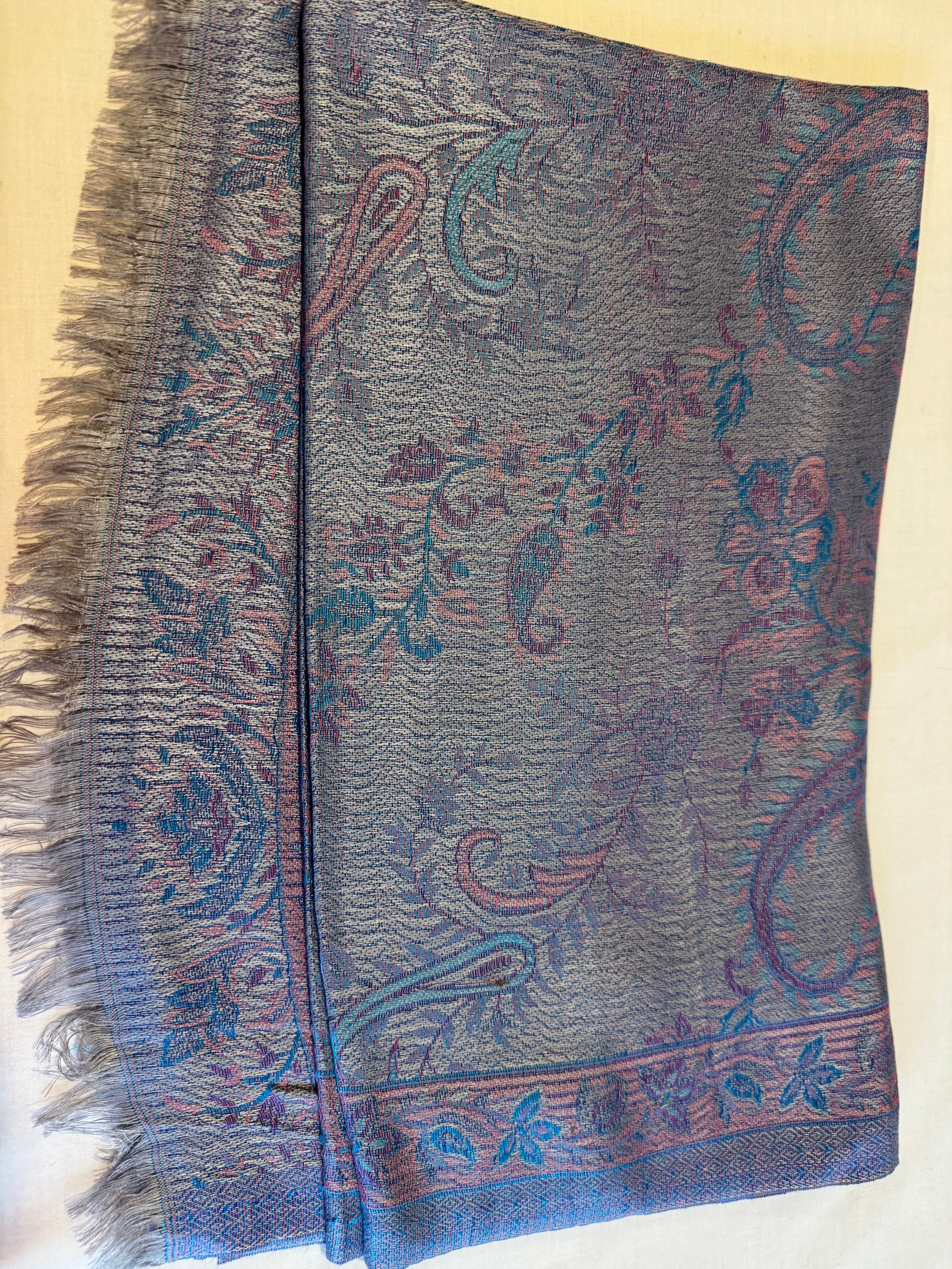 Handmade Silk/wool scarf-Light weight, soft, breathable, beautiful colors, two tone/reversible scarf.