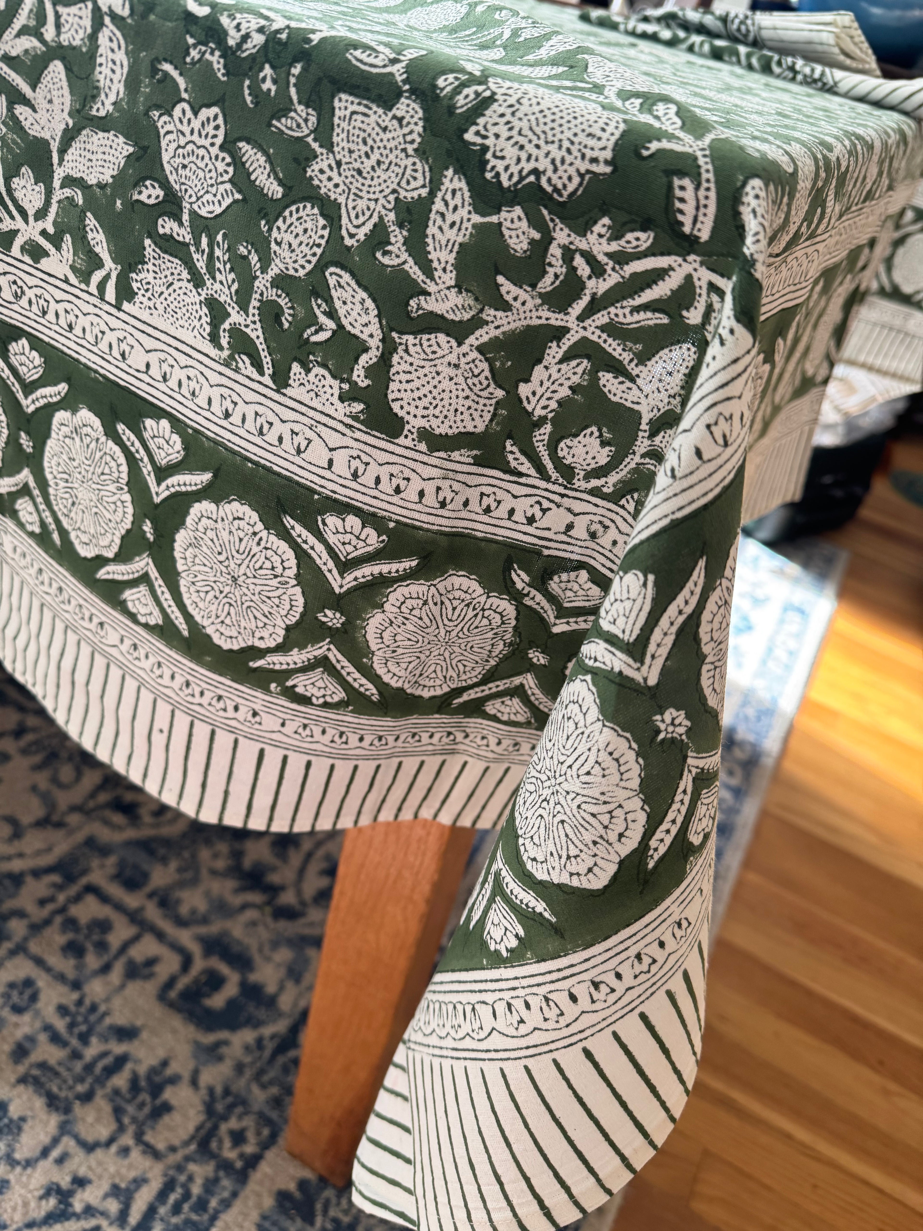 Tablecloth--Hand block printed