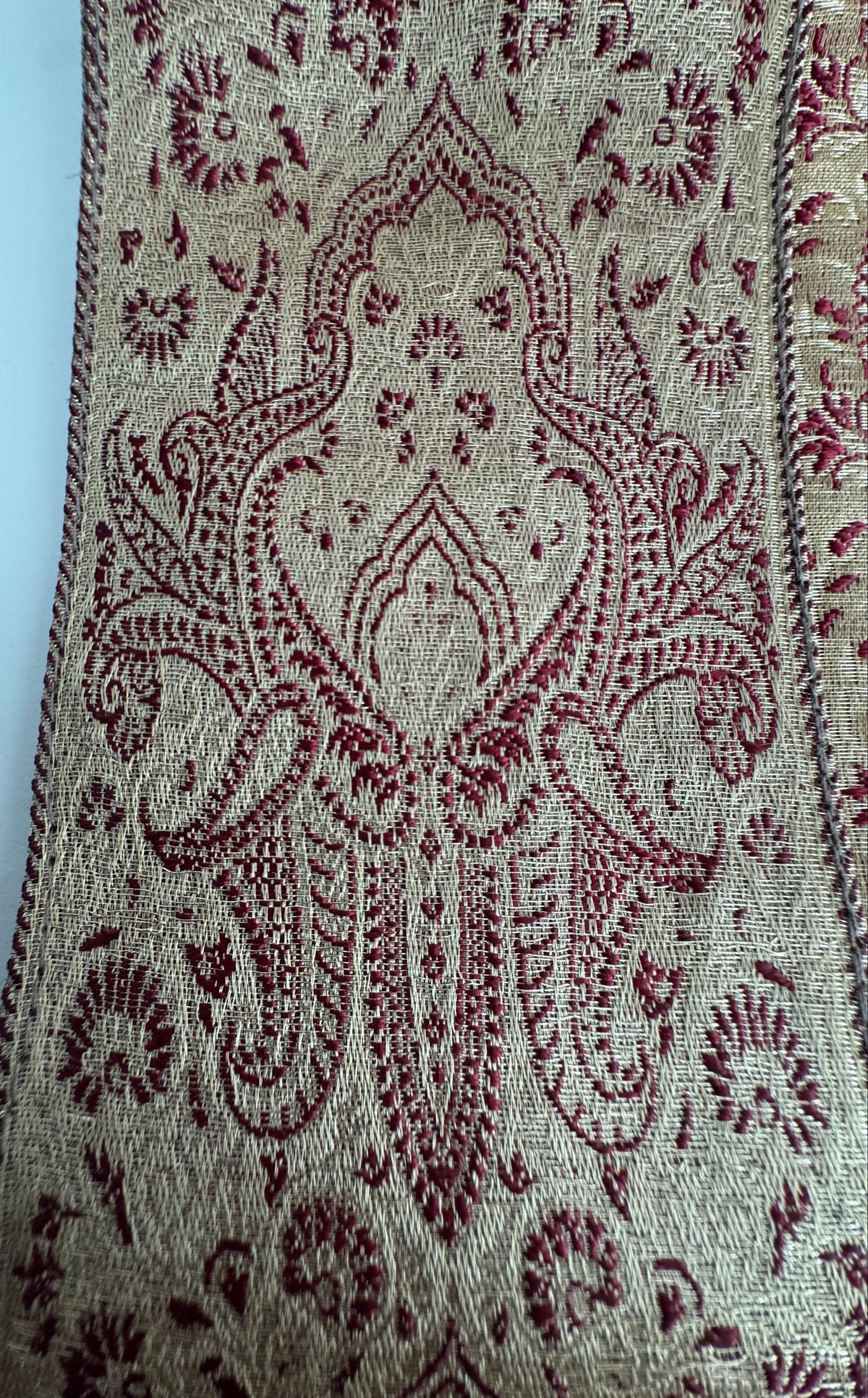 A unique- gold thread/Brocade on silk tapestry
