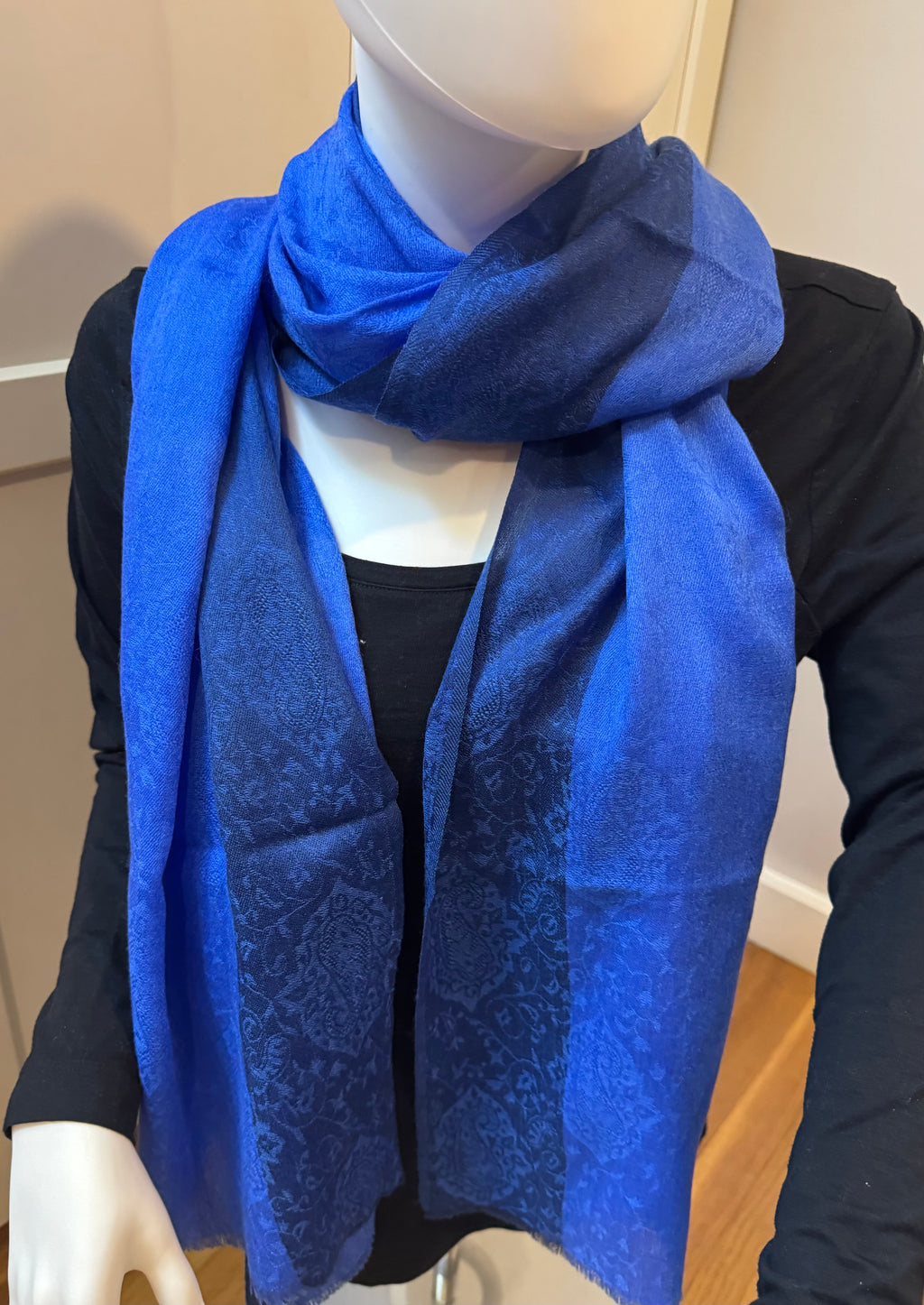 Cashmere/silk Scarf decorative border-4 colors