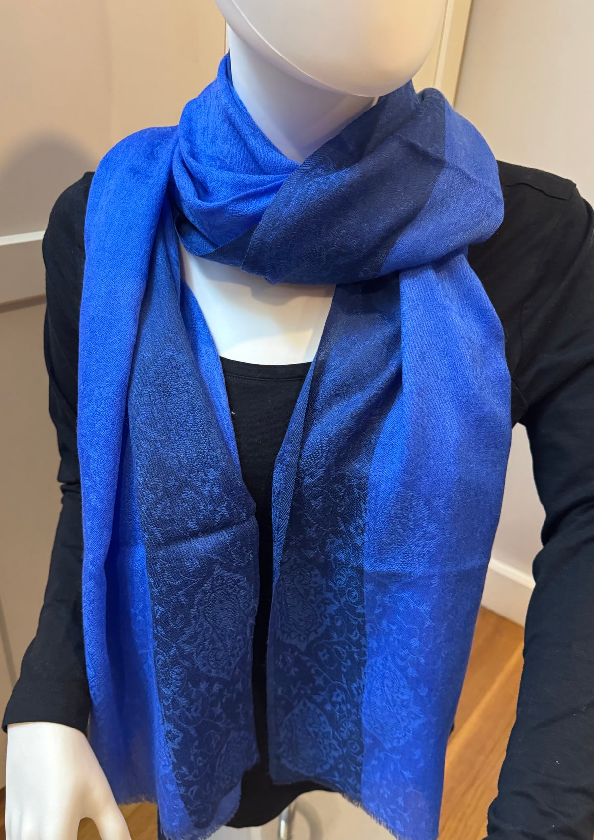 Cashmere/silk Scarf decorative border-4 colors