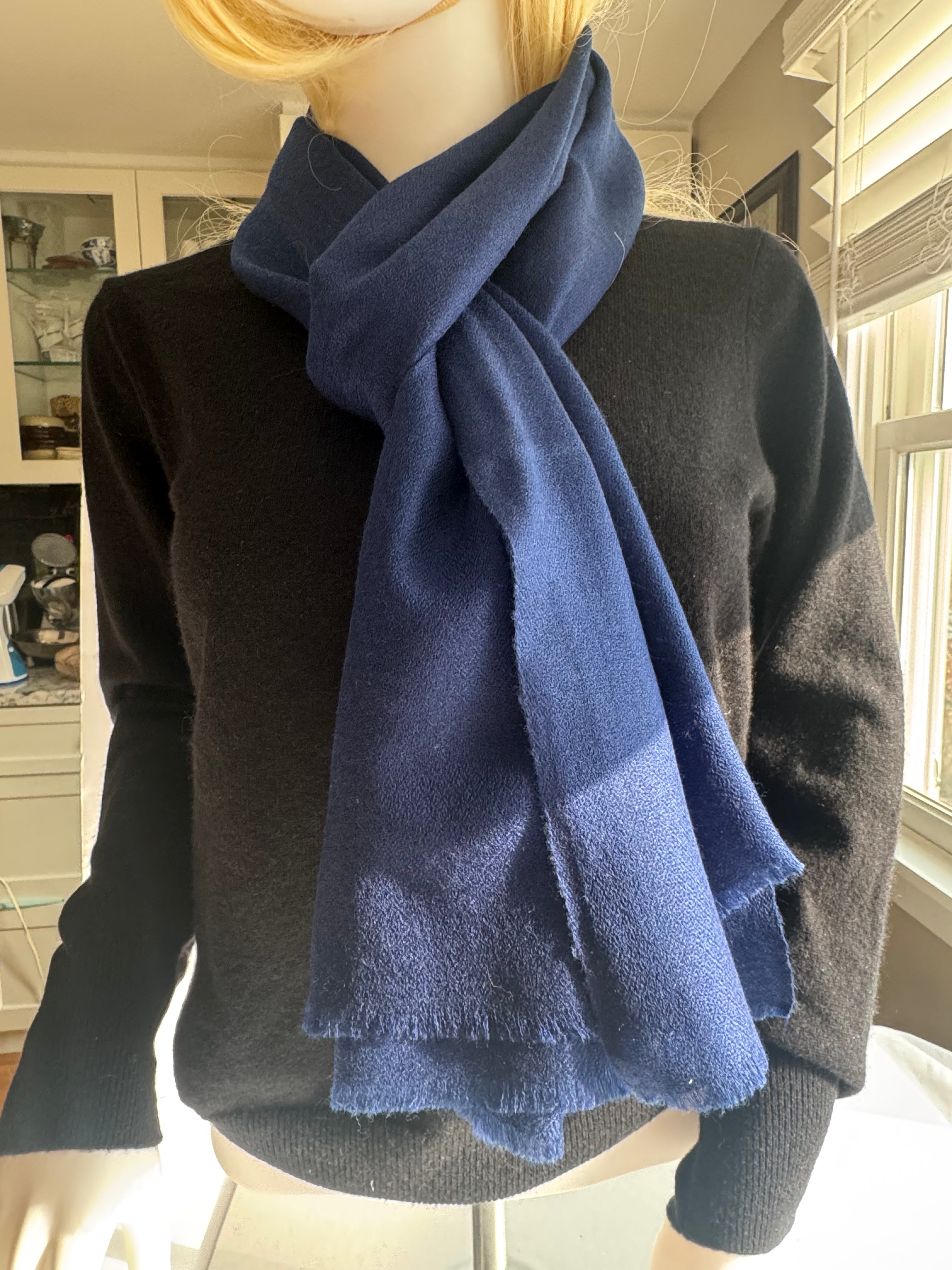Cashmere with silk Scarf -Plane-unisex-5 colors