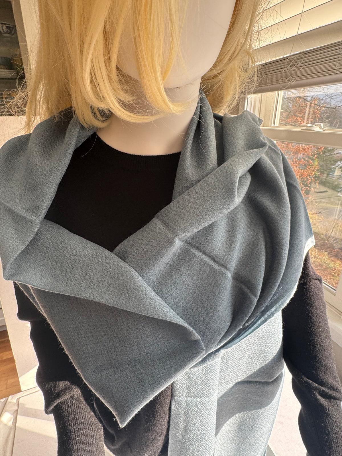 Cashmere with silk Scarf -Plane-unisex-5 colors