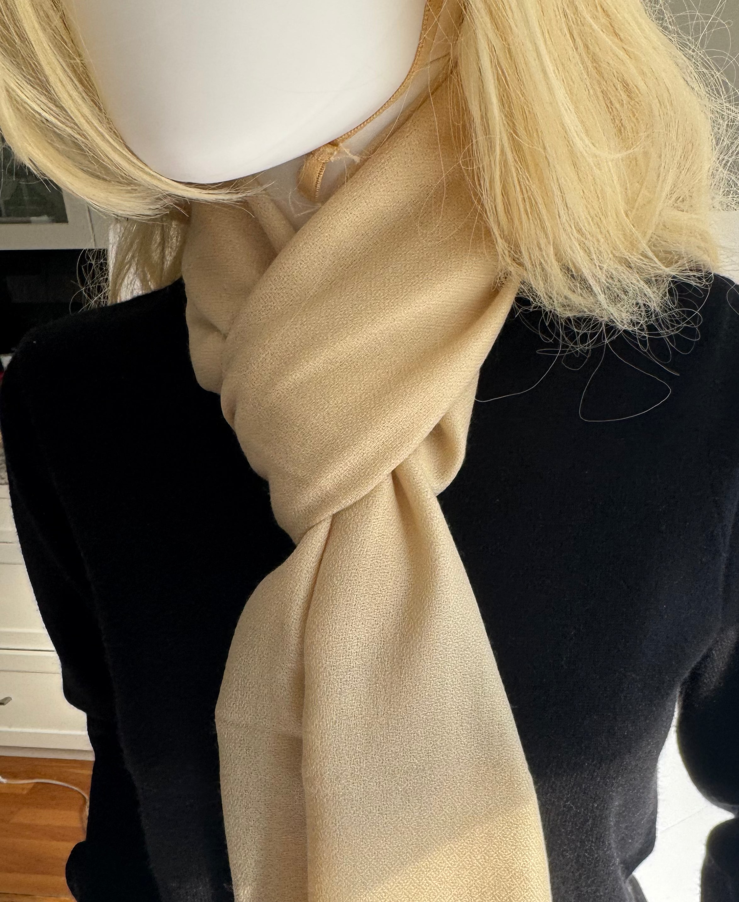 Cashmere with silk Scarf -Plane-unisex-5 colors