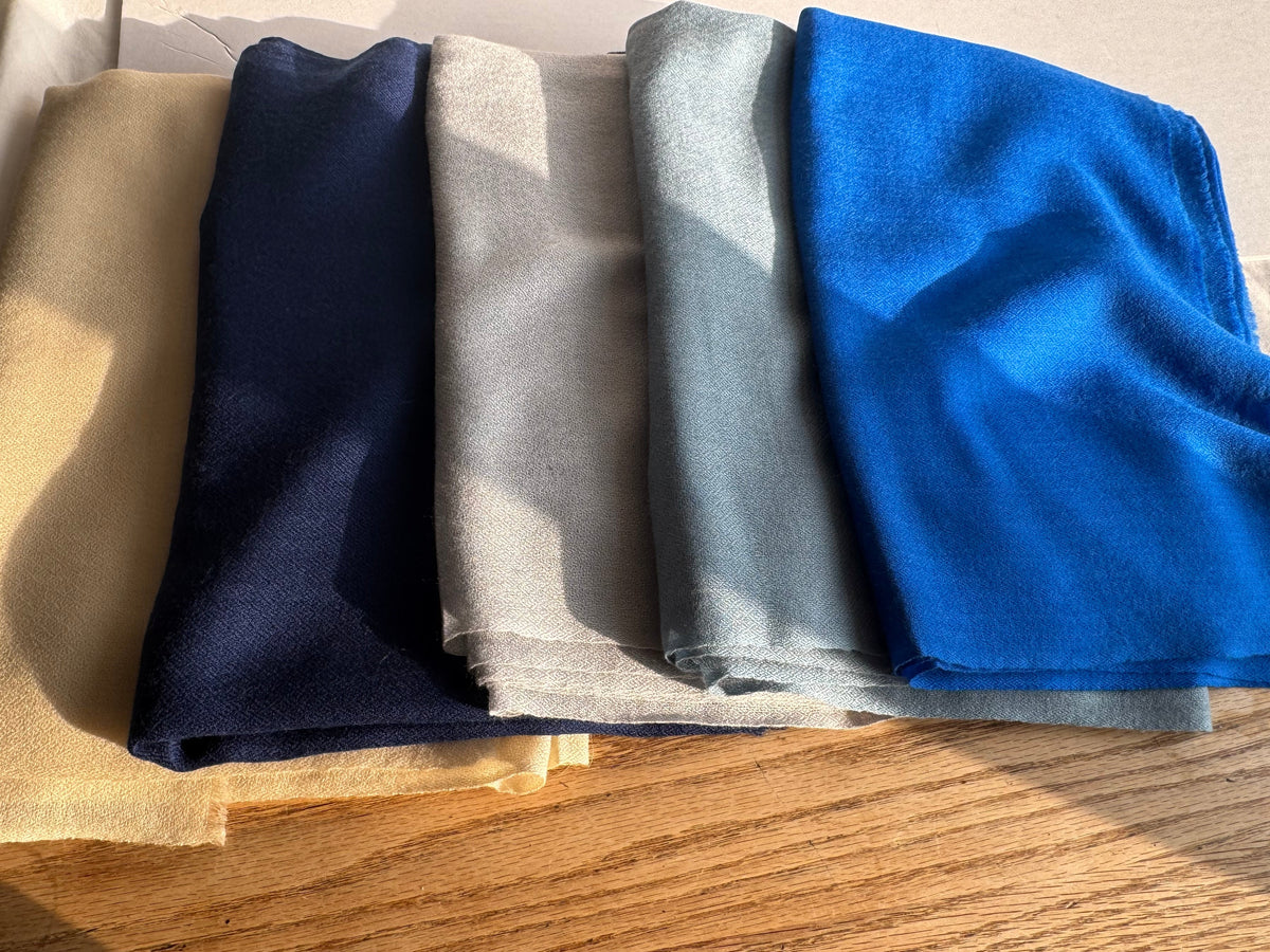 Cashmere with silk Scarf -Plane-unisex-5 colors