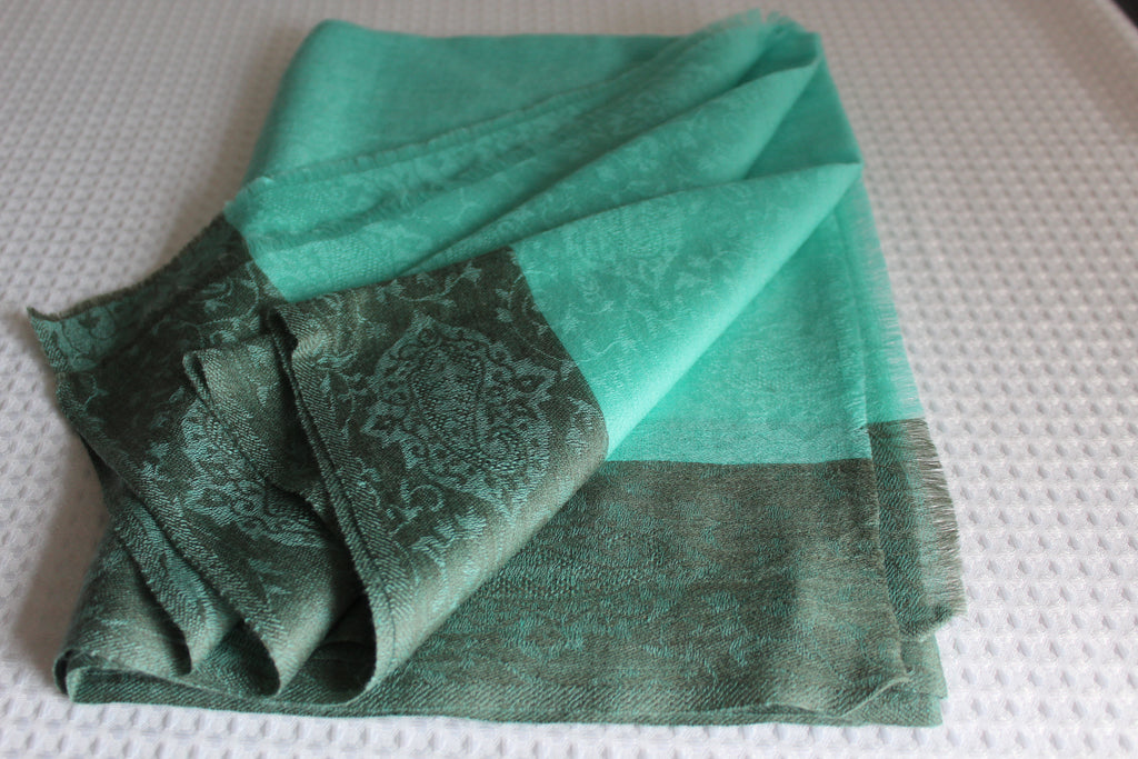 Cashmere/silk Scarf decorative border-4 colors