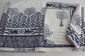 Tablecloth--Cotton, Hand block printed. Handmade by masters in the trade. washable, light Steel Blue & white Hand Block Printed Cotton dining Tablecloth