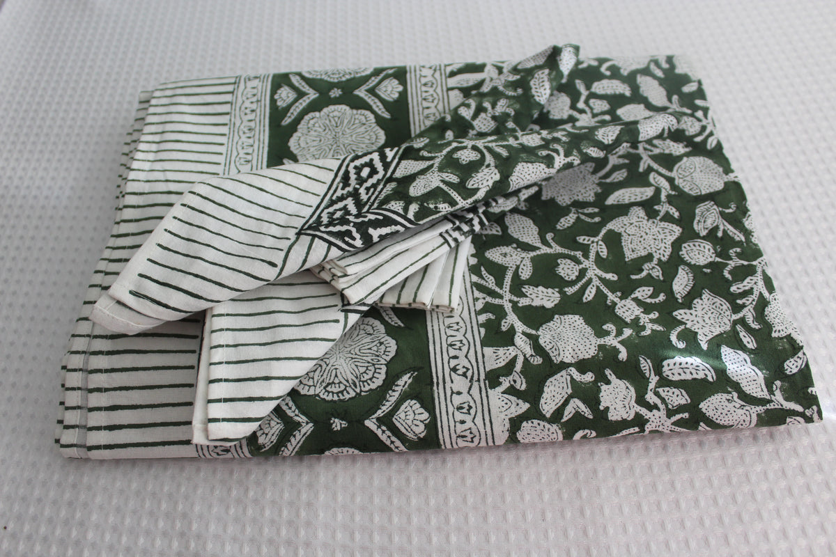 Tablecloth--Hand block printed