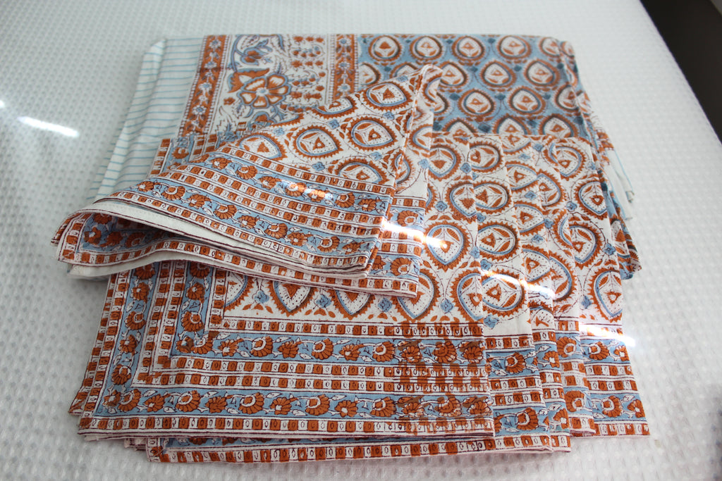 Tablecloth--Hand block printed. Handmade by masters in the trade.