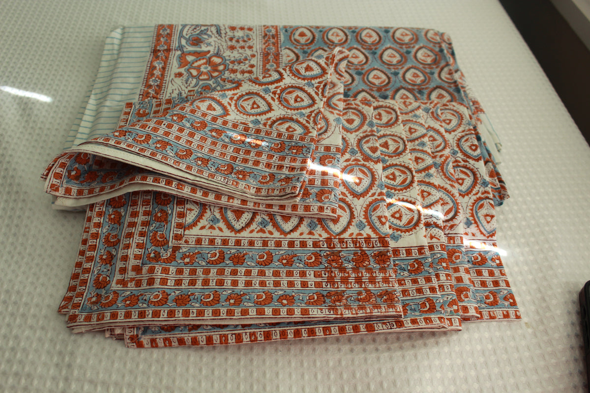 Tablecloth--Hand block printed. Handmade by masters in the trade.