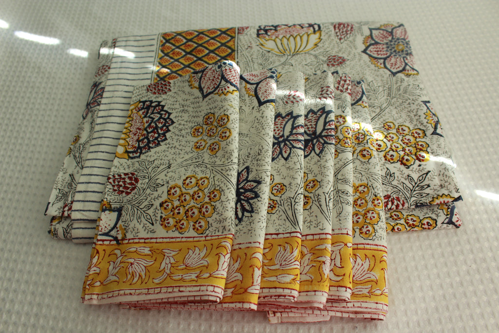 Tablecloth--Hand block printed. Handmade by masters in the trade.
