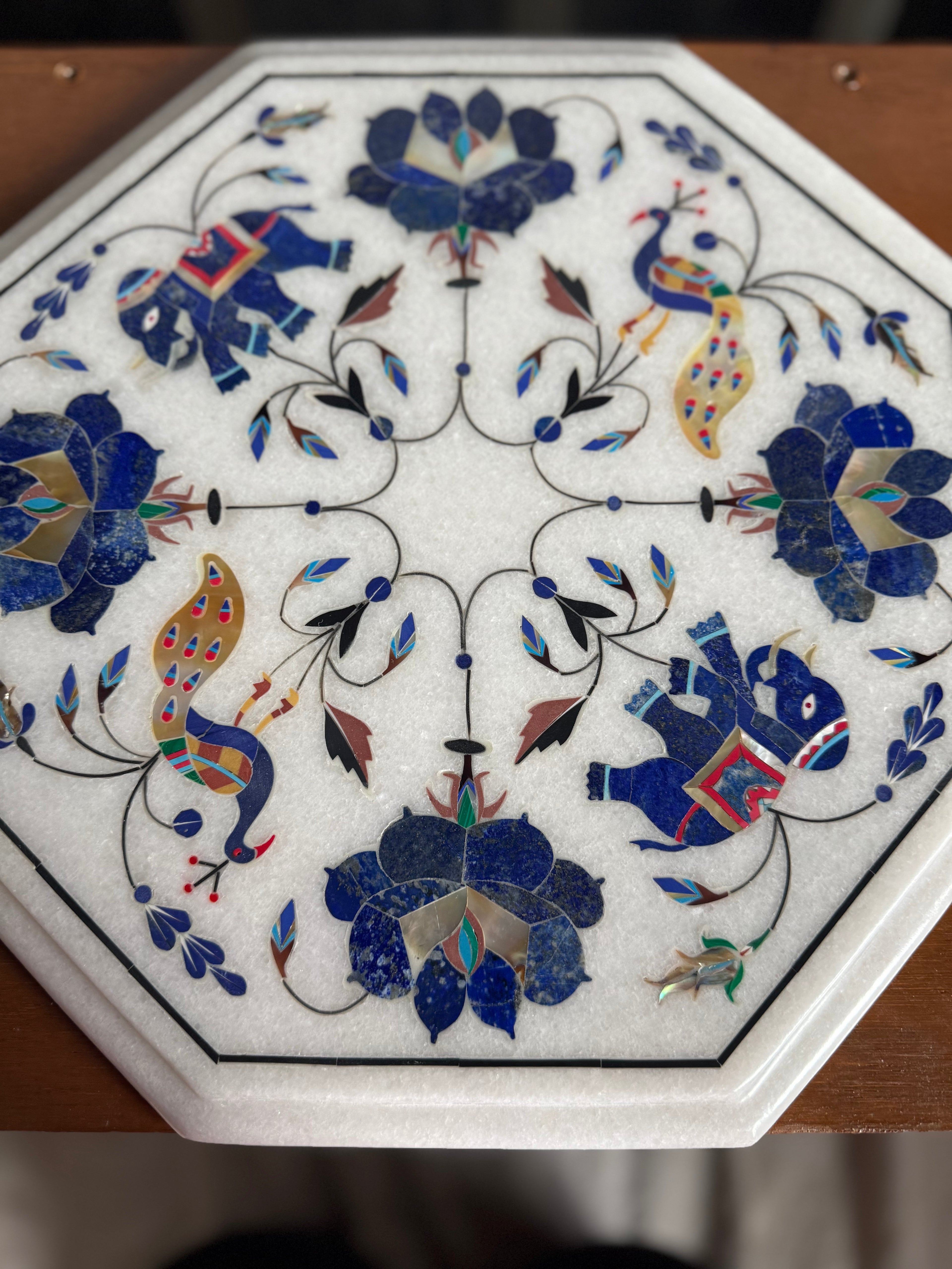 Marble Inlay side table/cutting board/decore