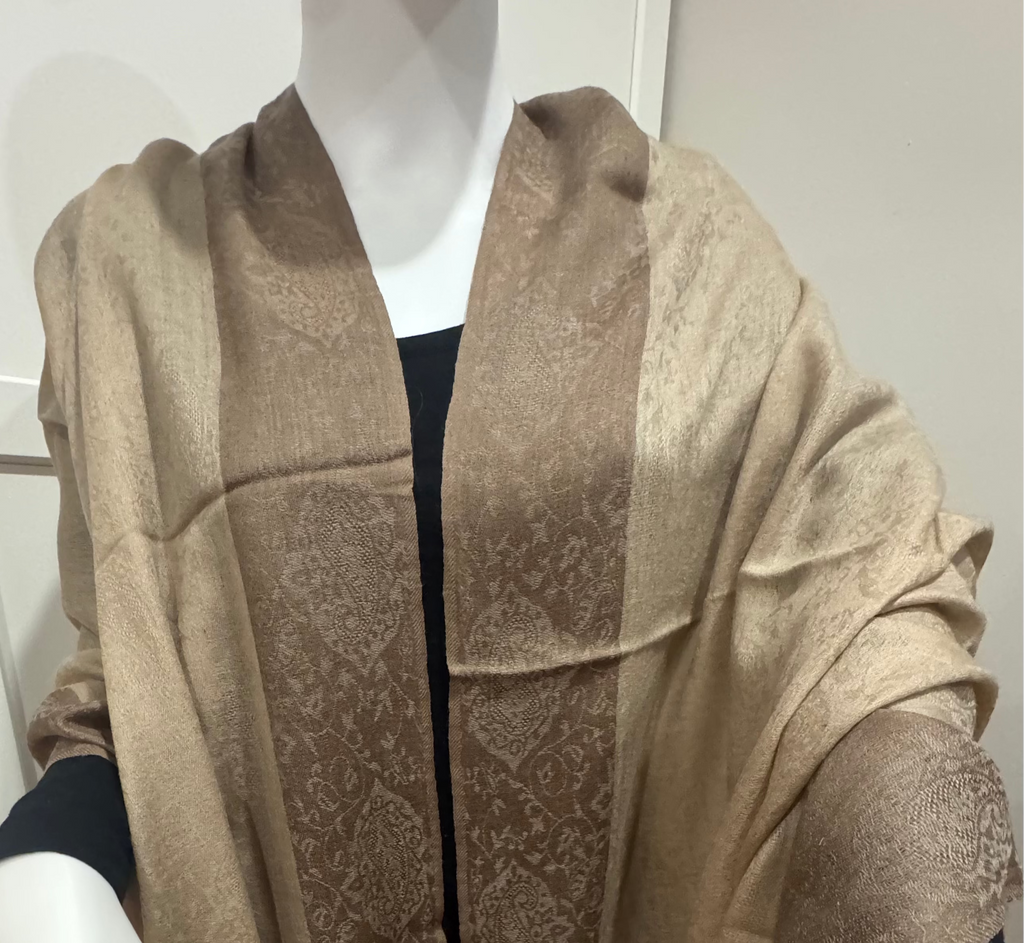 Cashmere/silk Scarf decorative border-4 colors